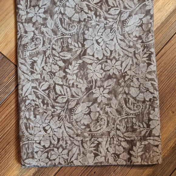 Vtg Christopher & Banks Tan Floral Stretch Cropped Capris Pockets Wms Size 8 - Picture 5 of 16